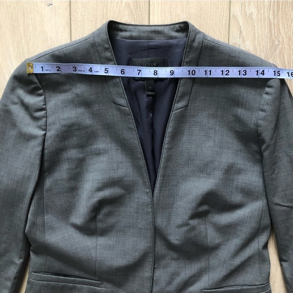 J. Crew Bi Stretch Wool Blend Open Front Blazer Jacket in Grey - Picture 2 of 12